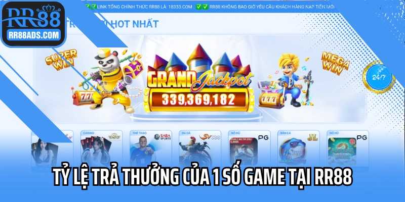 Tỷ lệ trả thưởng của 1 số game tại RR88